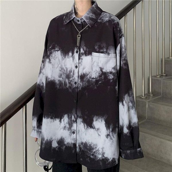 men's casual shirts for men oversized shirt punk goth clothes spring/autumn couple harajuku bf dark tie-dye outer long-sleeved jacket, White;black
men's casual shirts for men oversized shirt punk goth clothes spring/autumn couple harajuku bf dark tie-dye outer long-sleeved jacket, White;black