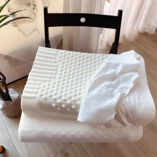 pillow pure natural latex orthopedic 60x40cm neck massage sleep vertebrae health care slow rebound wave shape
pillow pure natural latex orthopedic 60x40cm neck massage sleep vertebrae health care slow rebound wave shape