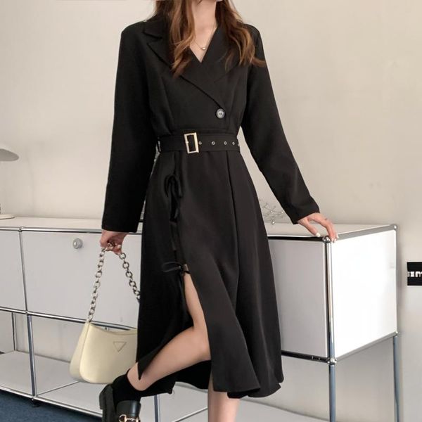 casual dresses vintage elegant one-piece dress women black korean party midi ladies suits long sleeve office style autumn 2021, Black;gray
casual dresses vintage elegant one-piece dress women black korean party midi ladies suits long sleeve office style autumn 2021, Black;gray