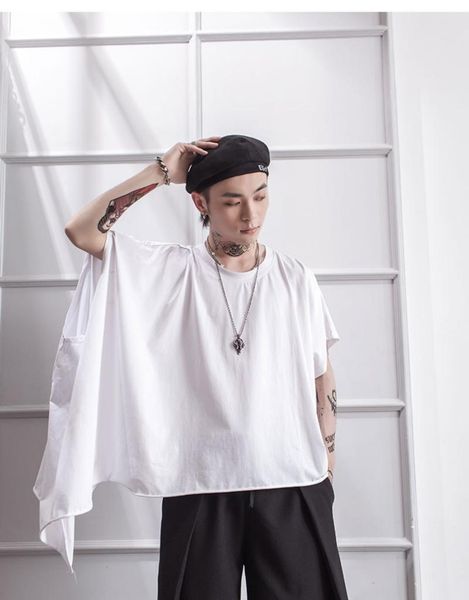 men's t-shirts summer dark asymmetric stitching bat sleeve short t-shirt trendy small base shirt large hip hop, White;black
men's t-shirts summer dark asymmetric stitching bat sleeve short t-shirt trendy small base shirt large hip hop, White;black