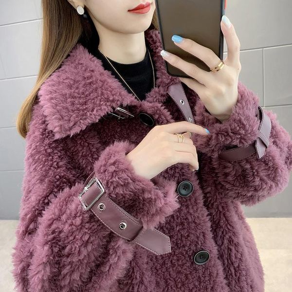 women's fur & faux shzq 2021 sheep shearing coat female lamb wool composite integrated short winter, Black
women's fur & faux shzq 2021 sheep shearing coat female lamb wool composite integrated short winter, Black