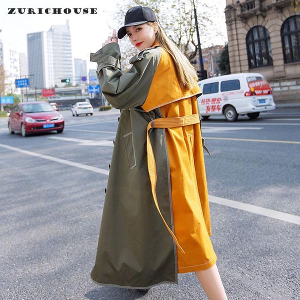 women's trench coats zurichouse spring coat woman long fashion 2021 streetwear contrast color armygreen patchwork windbreaker, Tan;black
women's trench coats zurichouse spring coat woman long fashion 2021 streetwear contrast color armygreen patchwork windbreaker, Tan;black