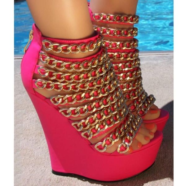 shofoo shoes,explosion models women's sandals , more show noble gold chain decoration, wedges sandals,ladies high heels sandals., Black
shofoo shoes,explosion models women's sandals , more show noble gold chain decoration, wedges sandals,ladies high heels sandals., Black
