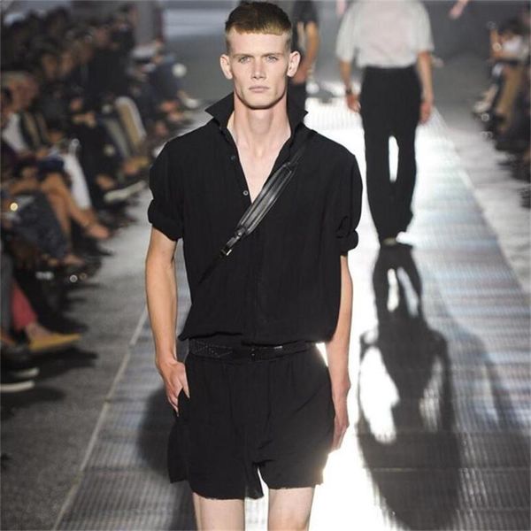 summer shorts short sleeve jumpsuit version of the large size tide men's overalls loose casual wide leg pants, Black
summer shorts short sleeve jumpsuit version of the large size tide men's overalls loose casual wide leg pants, Black