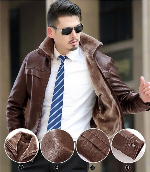 men's fur & faux leather jacket coat fashion thicker warm winter jackets wool liner, mixed m-4xl, Black
men's fur & faux leather jacket coat fashion thicker warm winter jackets wool liner, mixed m-4xl, Black