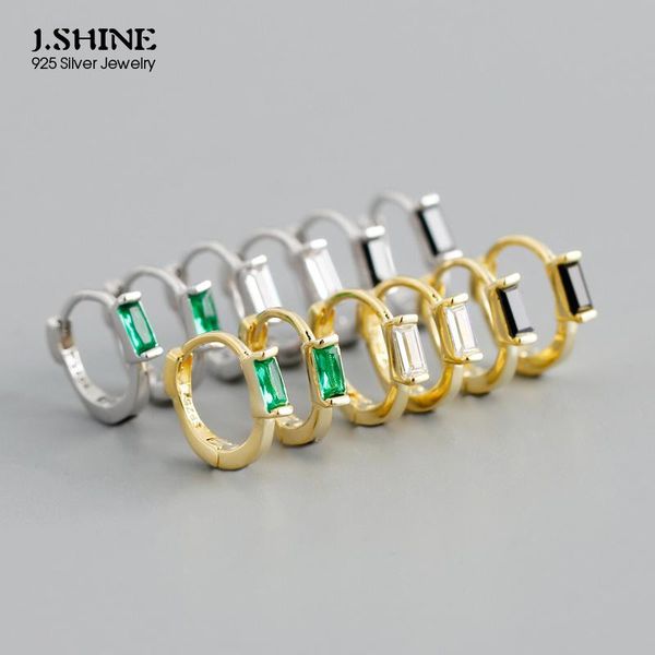 hoop & huggie jshine 925 sterling silver earrings for women/men small ear bone aros tiny geometric zircon girl hoops, Golden;silver