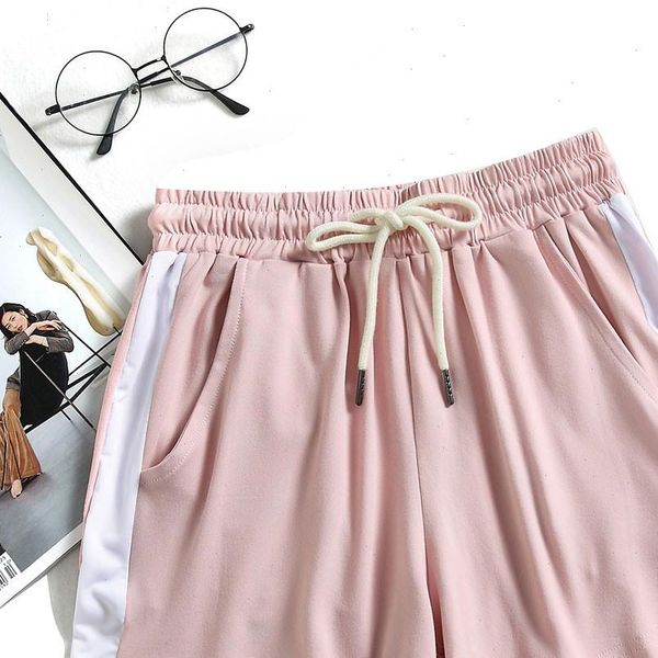 women summer womens short shorts sport beach high elastic waist pants pure casual loose party feminino, White;black
women summer womens short shorts sport beach high elastic waist pants pure casual loose party feminino, White;black