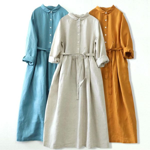 casual dresses spring autumn women brief japanese style cute mori girls loose comfortable 14*14 water washed linen frock shirt w/h belt, Black;gray
casual dresses spring autumn women brief japanese style cute mori girls loose comfortable 14*14 water washed linen frock shirt w/h belt, Black;gray