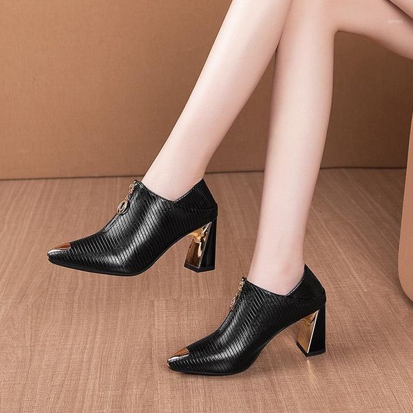 dress shoes 2021 autumn deep mouth single female korean fashion zipper high heels pointed toe thick heel, Black
dress shoes 2021 autumn deep mouth single female korean fashion zipper high heels pointed toe thick heel, Black