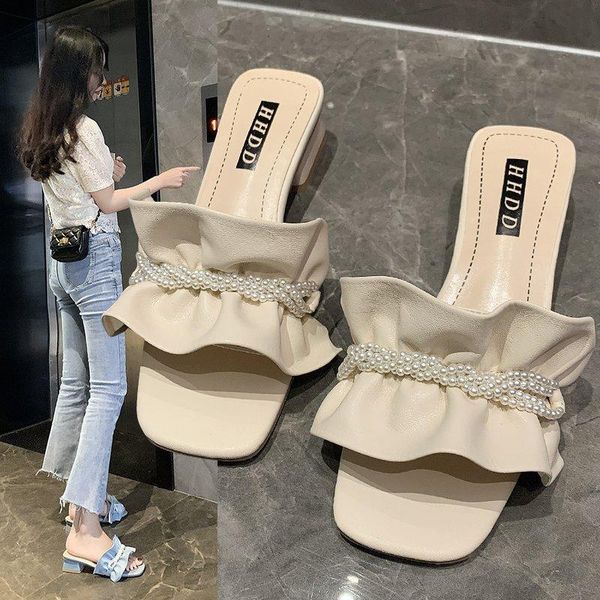 beach shoes woman's slippers square heel med slides fashion string bead sabot 2021 soft block luxury hoof heels pu rubber, Black
beach shoes woman's slippers square heel med slides fashion string bead sabot 2021 soft block luxury hoof heels pu rubber, Black