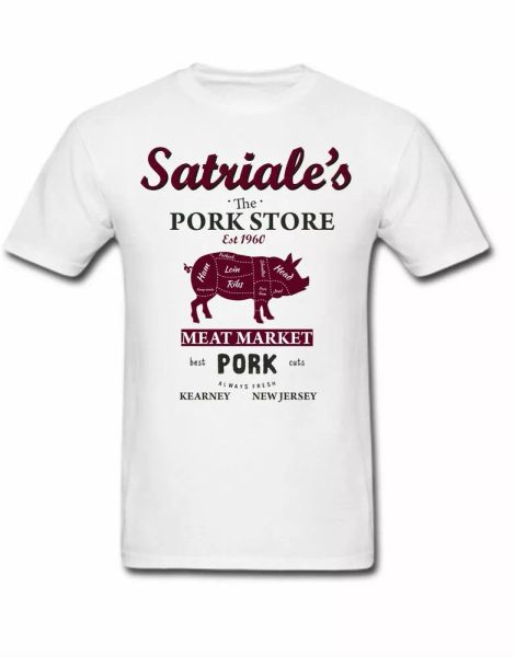the sopranos t-shirt satriales pork store new jersey gangster mobster tv uk, White;black
the sopranos t-shirt satriales pork store new jersey gangster mobster tv uk, White;black