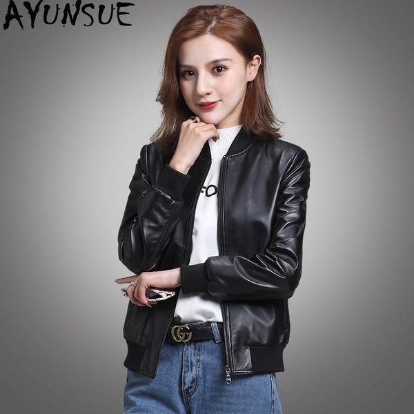 women's leather & faux ayunsue 100% sheepskin coat female baseball down jackets 2021 winter jacket women genuine korean outerwear my372, Black
women's leather & faux ayunsue 100% sheepskin coat female baseball down jackets 2021 winter jacket women genuine korean outerwear my372, Black