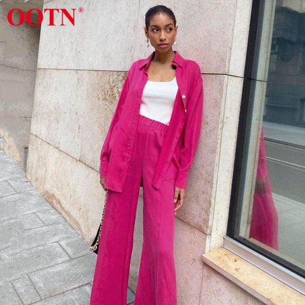 women's two piece pants ootn pink satin turn-down collar long sleeve single breasted trouser suits lady elastic waist wide leg set wome, White
women's two piece pants ootn pink satin turn-down collar long sleeve single breasted trouser suits lady elastic waist wide leg set wome, White