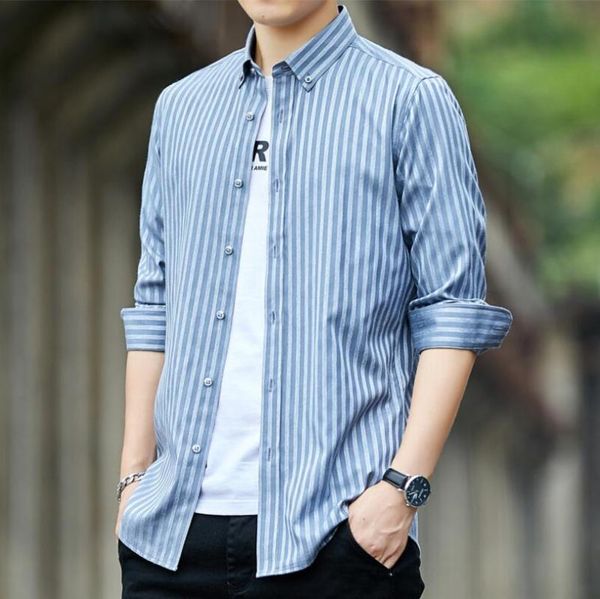 fashion brand slim korean mens shirts plain stylish striped long sleeve casual designer business camisa w1856 men's, White;black
fashion brand slim korean mens shirts plain stylish striped long sleeve casual designer business camisa w1856 men's, White;black