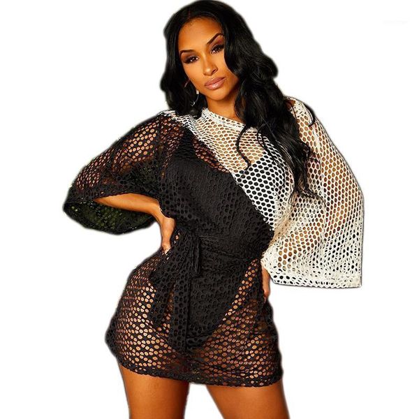 casual dresses women autumn long sleeve mesh dress ladies o-neck hollow out black white patchwork loose party club mini vestido, Black;gray
casual dresses women autumn long sleeve mesh dress ladies o-neck hollow out black white patchwork loose party club mini vestido, Black;gray
