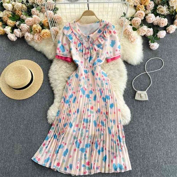women fashion sweet wood ear round neck embossed chiffon short sleeve print pleated dress summer elegant clothes vestidos s280 210527, Black;gray
women fashion sweet wood ear round neck embossed chiffon short sleeve print pleated dress summer elegant clothes vestidos s280 210527, Black;gray