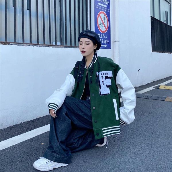 men's jackets embroidery baseball jacket men women leather patchwork high street men's black green coat, Black;brown
men's jackets embroidery baseball jacket men women leather patchwork high street men's black green coat, Black;brown