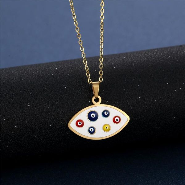 chains personality colorful eye necklace earrings set female south american trend stainless steel gold-plated drip oil, Silver
chains personality colorful eye necklace earrings set female south american trend stainless steel gold-plated drip oil, Silver