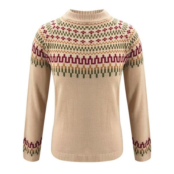 women's autumn winter warm half high neck pullover straight version print stitching style sweater sweaters, White;black