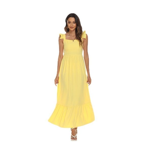 2022 summer women's evening dress flying sleeves bright yellow long skirt beach holiday beach skirt 5xl, Black;red
2022 summer women's evening dress flying sleeves bright yellow long skirt beach holiday beach skirt 5xl, Black;red