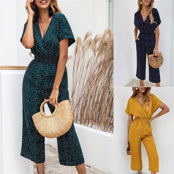 women's jumpsuits & rompers fashion women summer jumpsuit 2021 pockets v neck short sleeve dot printing playsuit body mujer bodysuit 3m, Black;white
women's jumpsuits & rompers fashion women summer jumpsuit 2021 pockets v neck short sleeve dot printing playsuit body mujer bodysuit 3m, Black;white