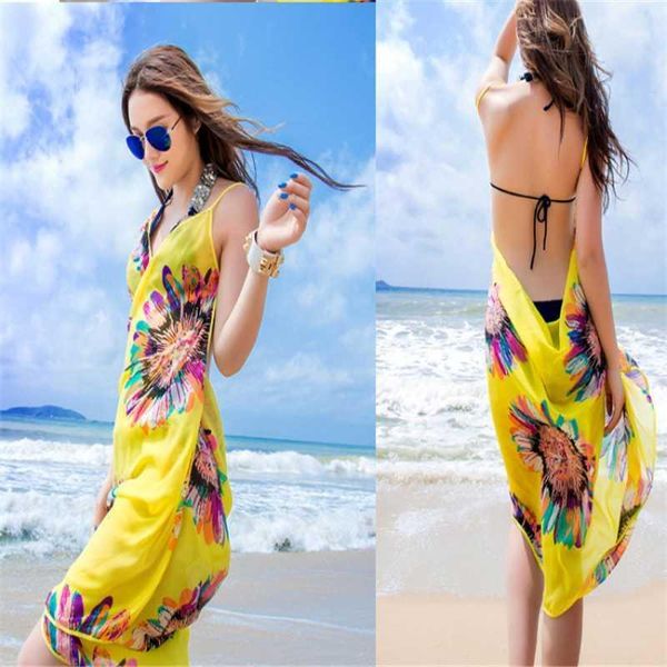 beach dress printed cover-ups women halter sling chiffon towel bikini wrap pareo skirts open-back swimwear women's, White;black
beach dress printed cover-ups women halter sling chiffon towel bikini wrap pareo skirts open-back swimwear women's, White;black