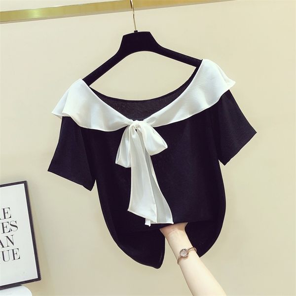 summer women bow chiffon shirt blouse short sleeves shirts ladies blouuse blusas a3325 210519, White
summer women bow chiffon shirt blouse short sleeves shirts ladies blouuse blusas a3325 210519, White