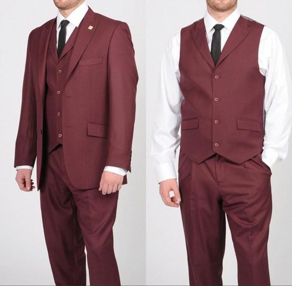 men's suits & blazers dark red 3 pieces single breasted mens wedding for men groom tuxedos business formal suit (jacket+pants+vest+tie), White;black
men's suits & blazers dark red 3 pieces single breasted mens wedding for men groom tuxedos business formal suit (jacket+pants+vest+tie), White;black