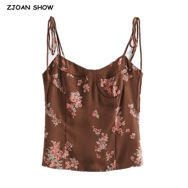 summer france tie bow strap coffee floral print camis women retro girl back elastic ruched slim crop short tees 210429, White
summer france tie bow strap coffee floral print camis women retro girl back elastic ruched slim crop short tees 210429, White