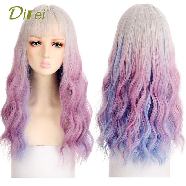 synthetic wigs difei 58cm long wavy 260g color mixed wig female cosplay heat-resistant bangs, Black
synthetic wigs difei 58cm long wavy 260g color mixed wig female cosplay heat-resistant bangs, Black