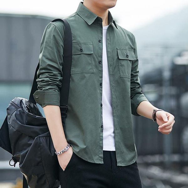 men's casual shirts clothing thin 2021 korean military army fashion long sleeve solid cotton color, White;black
men's casual shirts clothing thin 2021 korean military army fashion long sleeve solid cotton color, White;black
