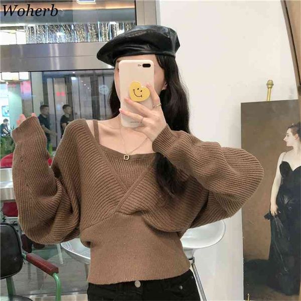fake two pieces knit autumn winter sweater women slim waist pullover jumper casual sweaters solid korean chic 210519, White
fake two pieces knit autumn winter sweater women slim waist pullover jumper casual sweaters solid korean chic 210519, White