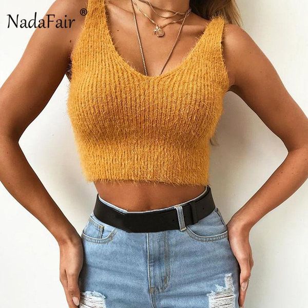 women's sweaters nadafair solid autumn sleeveless backless mohair knitted women o neck beach casual crop top, White;black
women's sweaters nadafair solid autumn sleeveless backless mohair knitted women o neck beach casual crop top, White;black
