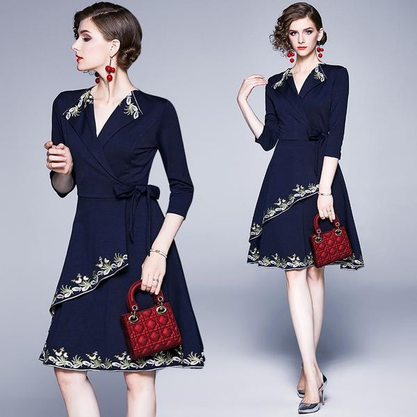 casual dresses simgent fall dress women floral embroidery suit collar adjustable waist a line vintage vestidos sg08211, Black;gray
casual dresses simgent fall dress women floral embroidery suit collar adjustable waist a line vintage vestidos sg08211, Black;gray