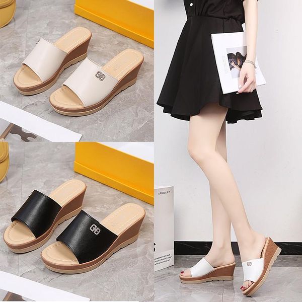 slippers summer style slope heel thick sole slippers, wear fashionable and versatile, one line loose cake cool, Black
slippers summer style slope heel thick sole slippers, wear fashionable and versatile, one line loose cake cool, Black