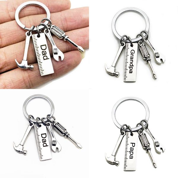diy stainless steel keychain dad papa grandpa hammer screwdriver wrench ruler dad's tools father's day gift key holder ring charms, Blue
diy stainless steel keychain dad papa grandpa hammer screwdriver wrench ruler dad's tools father's day gift key holder ring charms, Blue