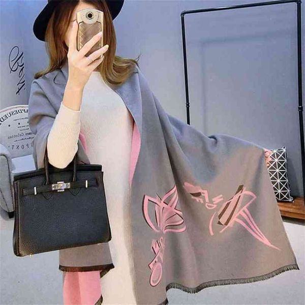 scarf female winter korean solid color wild long student spring and autumn dual-use thick double-sided shawl 210427, White;black
scarf female winter korean solid color wild long student spring and autumn dual-use thick double-sided shawl 210427, White;black