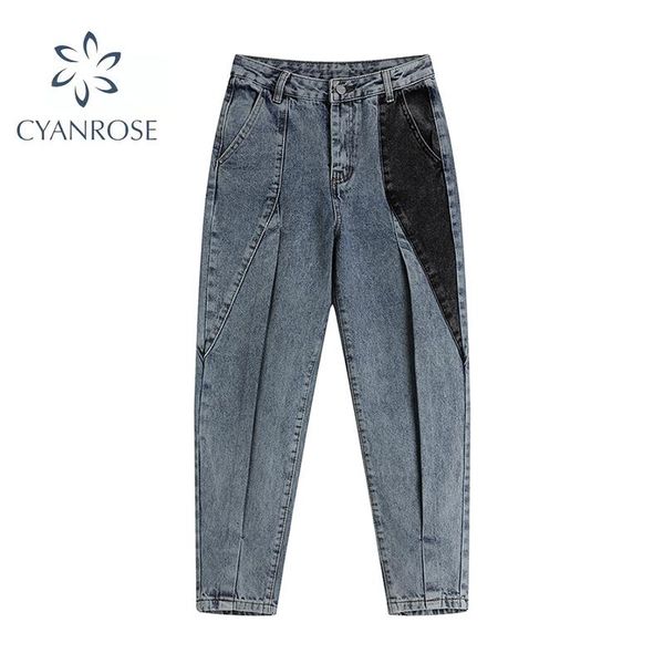women's jeans streetwear patchwork high waisted straight irregular fashion aesthetic y2k punk denim pants female 2021 autumn, Blue
women's jeans streetwear patchwork high waisted straight irregular fashion aesthetic y2k punk denim pants female 2021 autumn, Blue