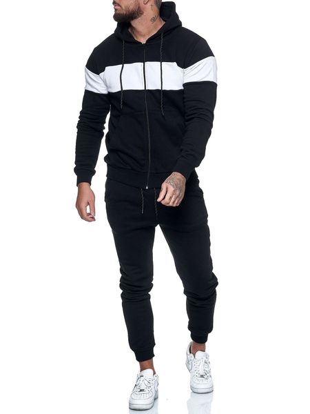 men's tracksuits autumn winter sports suit fashion fitness color matching leisure, Gray
men's tracksuits autumn winter sports suit fashion fitness color matching leisure, Gray
