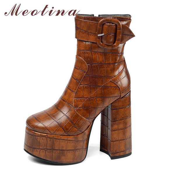 meotina women short boots shoes buckle platform super high heel ankle boots zipper thick heels lady boots autumn brown size 43 210608, Black
meotina women short boots shoes buckle platform super high heel ankle boots zipper thick heels lady boots autumn brown size 43 210608, Black