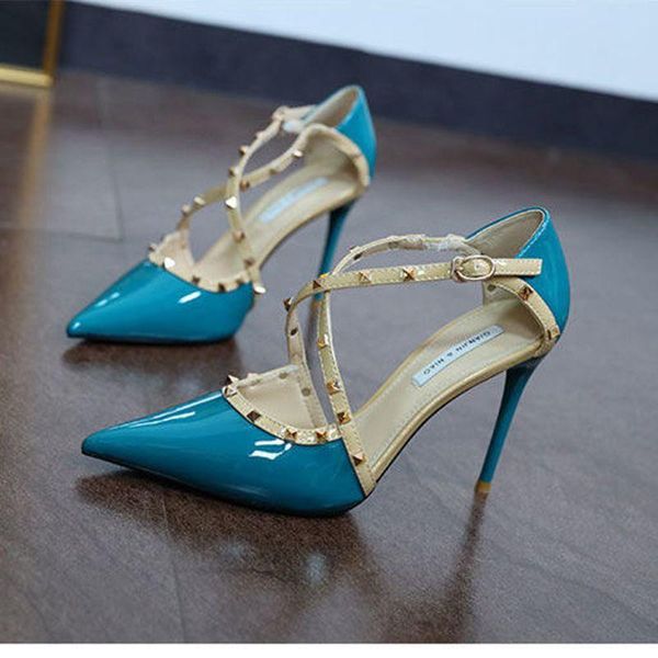 dress shoes korean version of autumn patent leather pointed rivet sandals with feminine fine-heeled net red temperament high-heeled, Black
dress shoes korean version of autumn patent leather pointed rivet sandals with feminine fine-heeled net red temperament high-heeled, Black