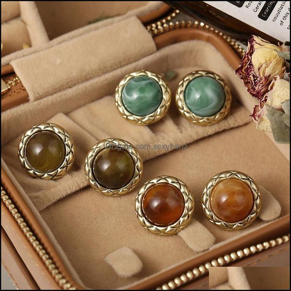 stud earrings jewelry s2089 fashion vintage simple acrylic button drop delivery 2021 pjvgb, Golden;silver
stud earrings jewelry s2089 fashion vintage simple acrylic button drop delivery 2021 pjvgb, Golden;silver