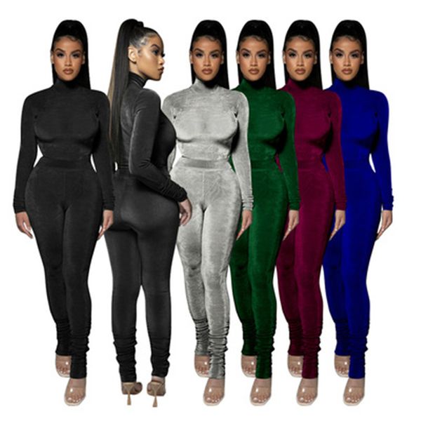 women korean velvet tracksuits fashion thread turtle neck pleated pants outfits designer female fall jogger velvets slim two piece sets, Gray
women korean velvet tracksuits fashion thread turtle neck pleated pants outfits designer female fall jogger velvets slim two piece sets, Gray