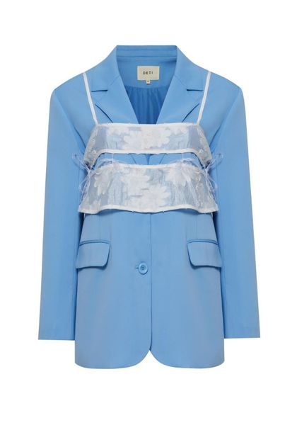 women's suits & blazers long sleeve notched lapel button down blazer, White;black
women's suits & blazers long sleeve notched lapel button down blazer, White;black