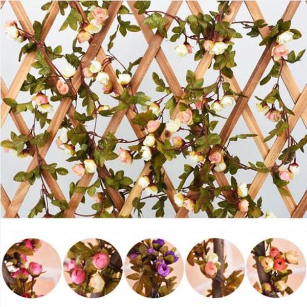 2.2m 42heads fake silk roses ivy vine artificial flowers with green leaves for home wedding decoration hanging garland decor decorative & wr
2.2m 42heads fake silk roses ivy vine artificial flowers with green leaves for home wedding decoration hanging garland decor decorative & wr