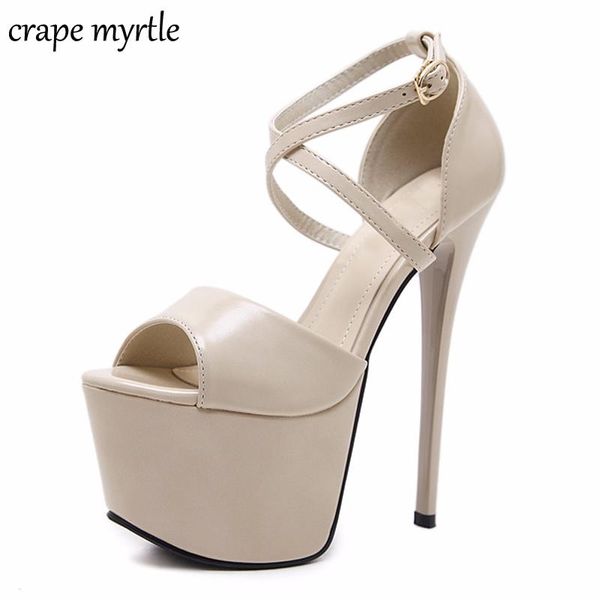dress shoes nude platform sandals extrem high heels women ankle strap wedding black pumps yma243