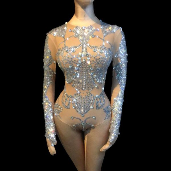 women's jumpsuits & rompers rhinestone nude bodysuit stretch pole dance leotard nightclub party crystal jumpsuit women stage costumes p, Black;white
women's jumpsuits & rompers rhinestone nude bodysuit stretch pole dance leotard nightclub party crystal jumpsuit women stage costumes p, Black;white