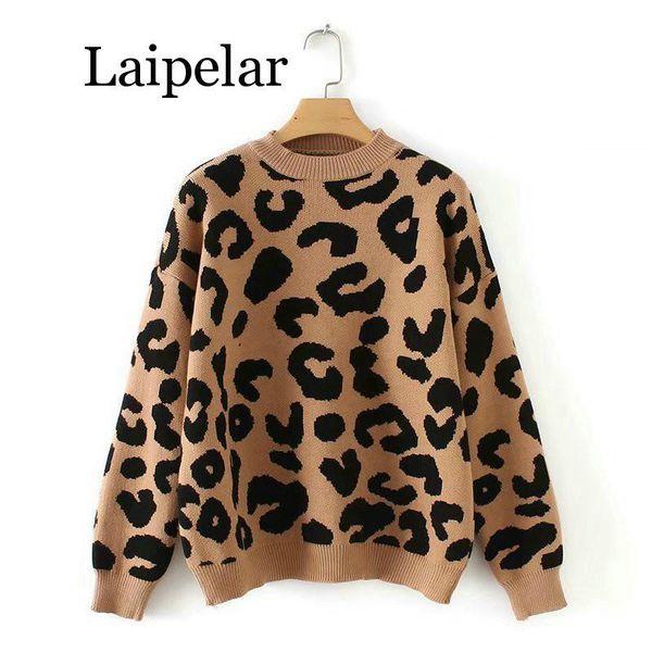 women's sweaters laipelar woman leopard knitted sweater winter animal print thick long sleeve female pullovers casual, White;black
women's sweaters laipelar woman leopard knitted sweater winter animal print thick long sleeve female pullovers casual, White;black