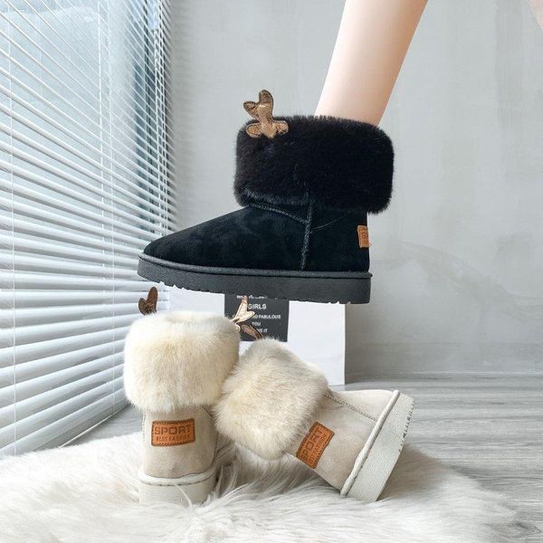 boots snow women's winter korean anti slip cotton shoes elk horn plush short, Black
boots snow women's winter korean anti slip cotton shoes elk horn plush short, Black