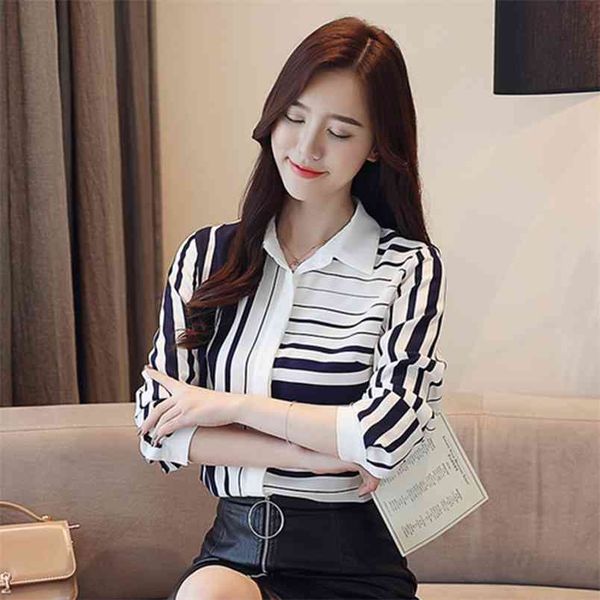 autumn fashion women long sleeve striped print chiffon shirts office lady turn-down collar elegant blouses slim d522 210512, White
autumn fashion women long sleeve striped print chiffon shirts office lady turn-down collar elegant blouses slim d522 210512, White